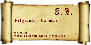 Belgrader Norman névjegykártya
